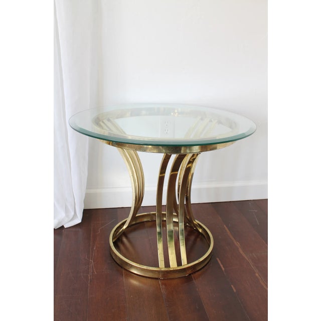 Vintage 1980s Art Deco Brass Side Table For Sale - Image 4 of 10