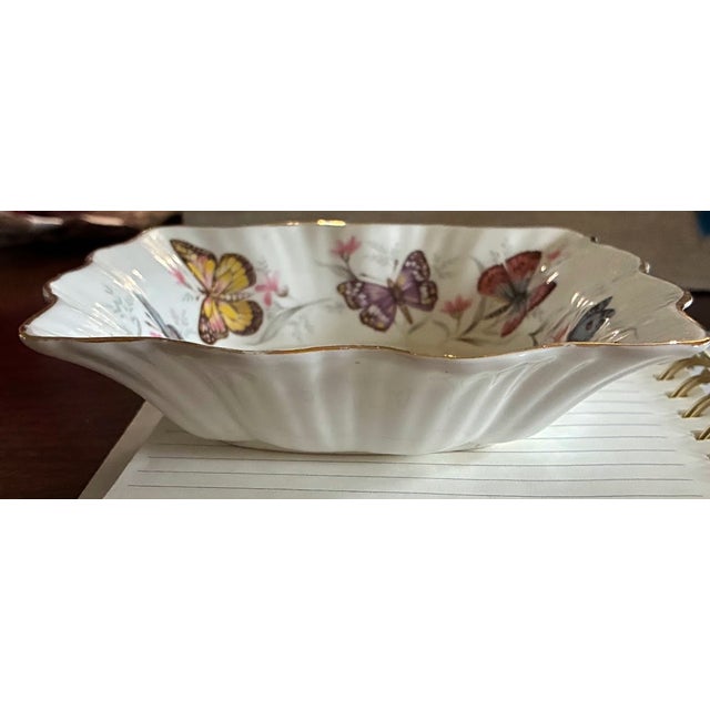 English Vintage Queens Butterfly Fine Bone China Dish For Sale - Image 3 of 5