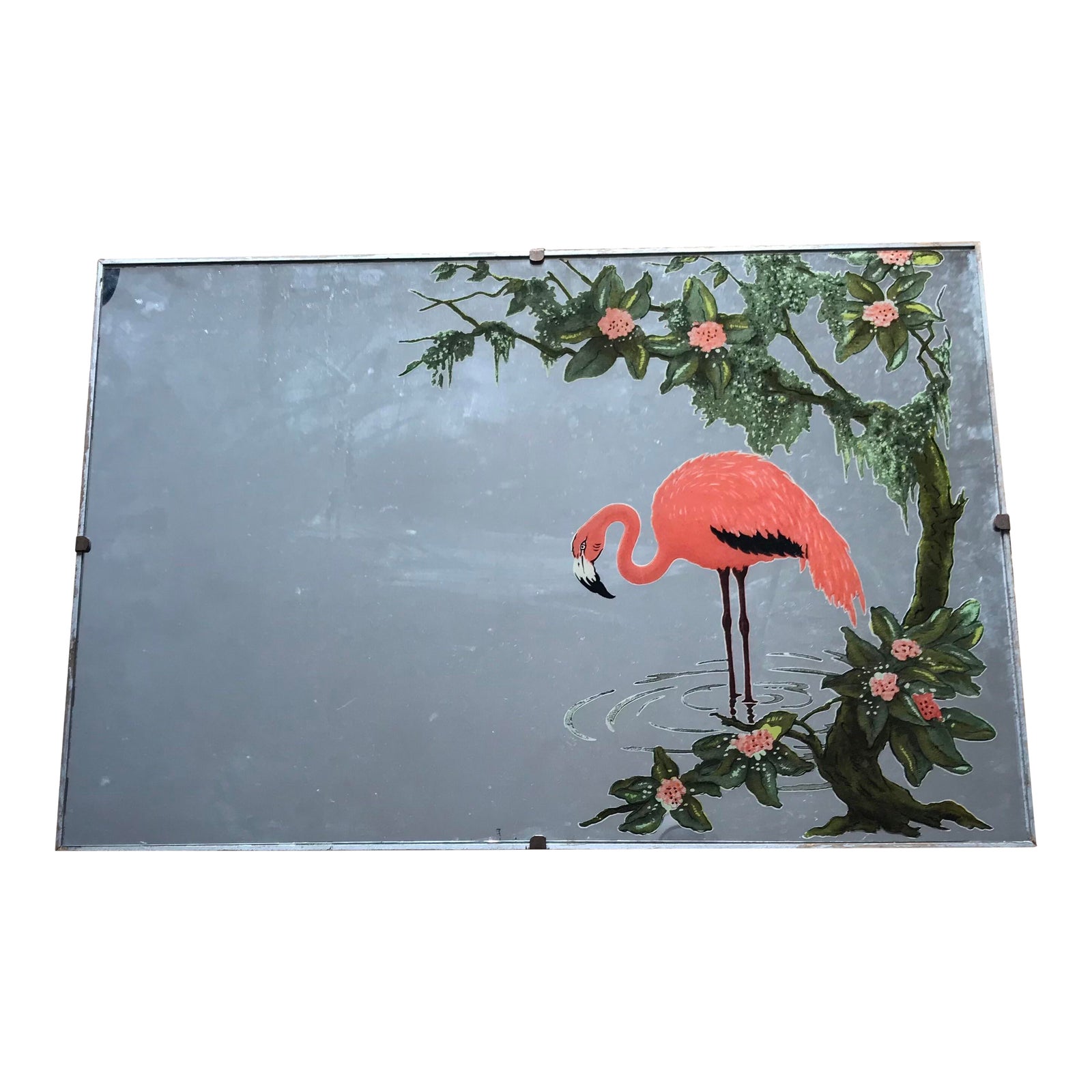 Vintage MidCentury Retro Flamingo Mirror Wall Hanging by Turner Chairish
