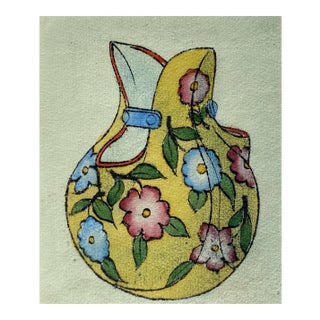 Unknown - Porcelain Vase - Original China Ink and Watercolor - 1890s For Sale