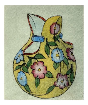 Unknown - Porcelain Vase - Original China Ink and Watercolor - 1890s