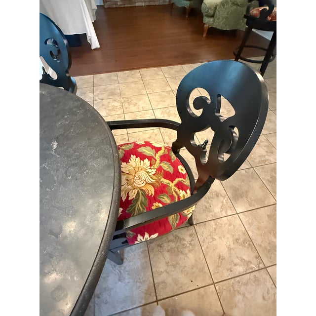 Arhaus Arhaus Luca 54” Pedestal Table With 4 Arhaus Jordan Bell’Arte Armchairs For Sale - Image 4 of 7