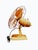 This is a vintage Toastmaster oscillating fan featuring distinctive yellow blades, an open wire safety cage, and a heavy...