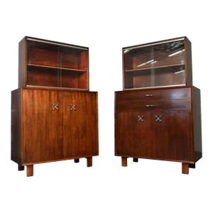 Pair of George Nelson Primavera Cabinets in Walnut