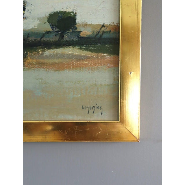 Green 1946 Mid-Century Modern 'Grove in Repose' Mini Abstract Landscape Oil Painting by Swedish Artist Ivar Morsing (1919-2009), Framed For Sale - Image 8 of 12