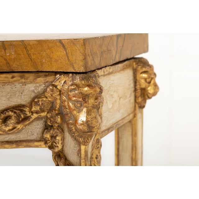 19th Century Italian Paint and Gilt Console Table For Sale - Image 11 of 12