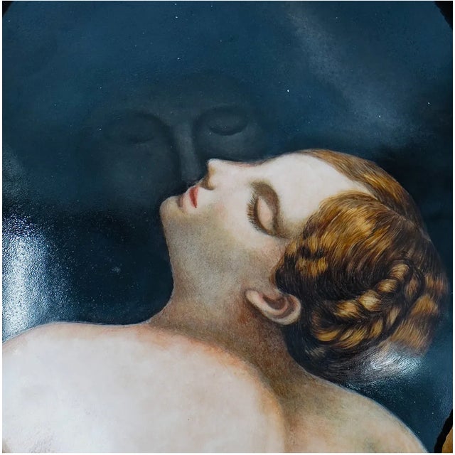 Late 19th Century Antique Porcelain Plaque, c.1880, Hand-Painted “Jupiter and Io” After Correggio For Sale - Image 5 of 9