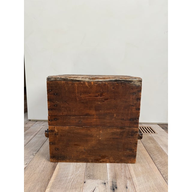 Primitive Wooden Side Table Plinth | Chairish