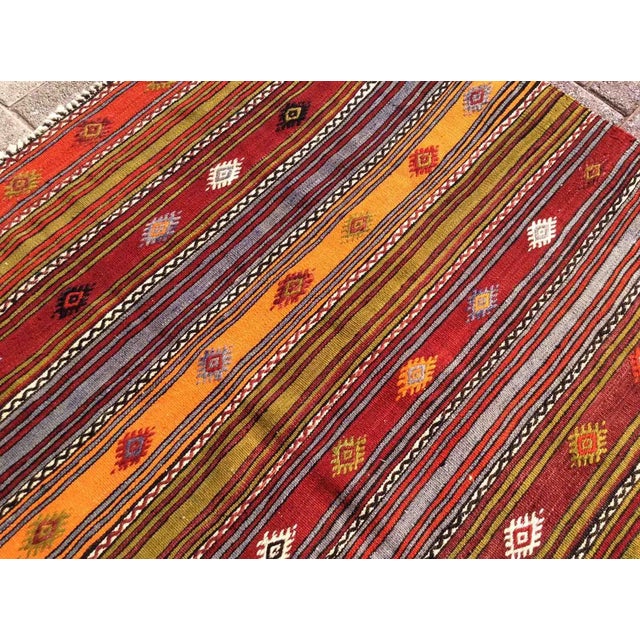 Oversized Vintage Turkish Kilim Rug - 69" X 153" For Sale - Image 10 of 12