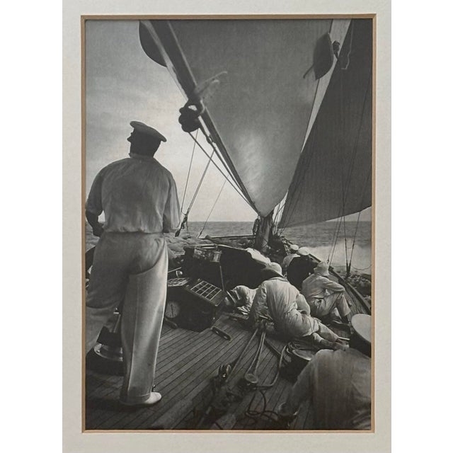1990s Vintage Framed Nautical Sailor and Sailboat Photographs by Rosenfeld, a Pair For Sale - Image 5 of 8