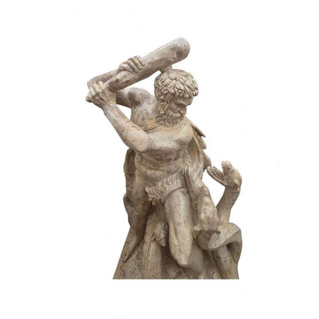 Marble Sculpture of Hercules Fighting the Serpents, Italy, Early 20th Century For Sale - Image 4 of 12
