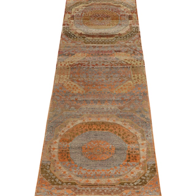 Traditional Rug & Kilim’s Classic Agra Style Runner in Polychromatic Medallion Patterns For Sale - Image 3 of 7