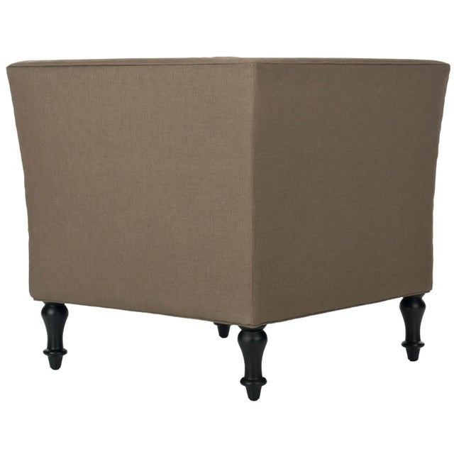 Modern Tufted Corner Chair in Olive & Black For Sale - Image 3 of 7