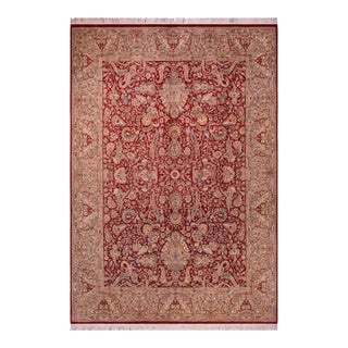 Shabby Chic Aness Pak-Persian Red/Tan Wool Rug - 9'1'' X 12'7'' For Sale
