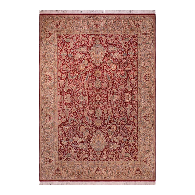 Shabby Chic Aness Pak-Persian Red/Tan Wool Rug - 9'1'' X 12'7'' For Sale