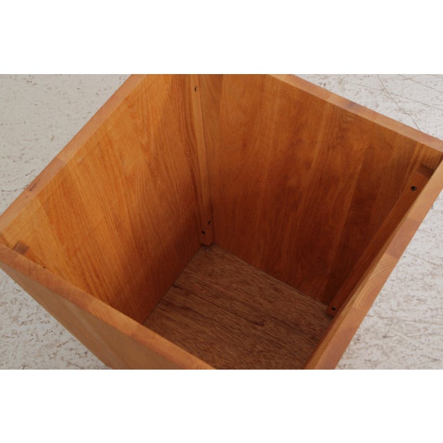 Brown Pair Modern Arts & Crafts Design Oak Box Tables For Sale - Image 8 of 13