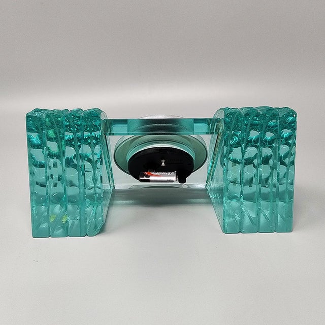 Table Clock in Crystal from Omodomo, Italy, 1970s For Sale - Image 4 of 6