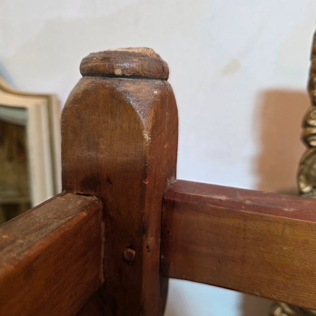 18th-Century English Provincial Farmhouse Table With Aged Plank Top, Turned Legs and Stretcher Base For Sale - Image 11 of 17