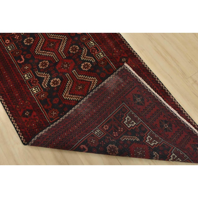 Baloch Rug 3’3” X 6’5” Blue Wool Vintage Tribal Hand-Knotted Oriental Carpet For Sale - Image 11 of 12