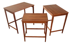 Set of Three Mid-Century Modern Teak Nesting Tables by Svante Skogh for Seffle, Sweden C. 1960s