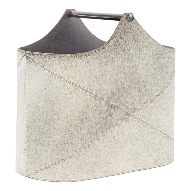 Andres Hair on Hide Basket, Grey For Sale