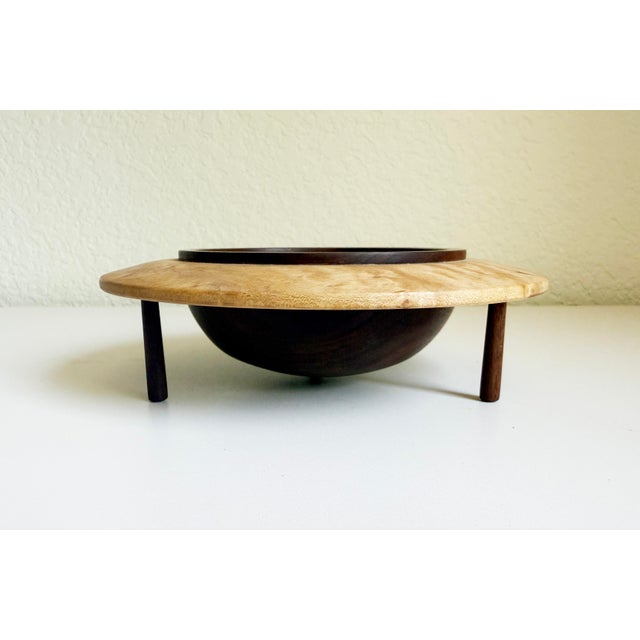 Late 20th Century Turned Wood Bowl For Sale In Sacramento - Image 6 of 7
