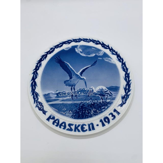 1930s Easter Plate with Stork Motif by Bing Grondahl, 1931 For Sale - Image 5 of 5