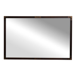 John Stuart Mid Century Modern Walnut Large Hanging Wall Mirror For Sale