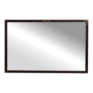 John Stuart Mid Century Modern Walnut Large Hanging Wall Mirror