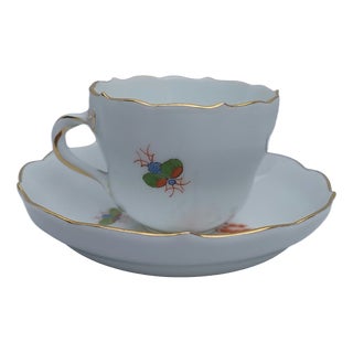 Porcelain Mocha Espresso Cup and Saucer with Indian Orient Pattern from Meissen, 1950s For Sale