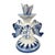 Vintage Russian Gzhel Blue and White Porcelain Double Fish Candlestick For Sale In Los Angeles - Image 6 of 12
