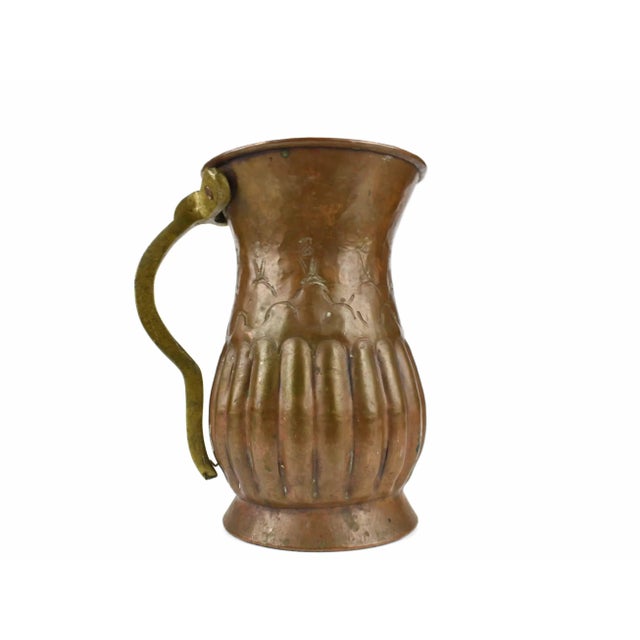 Mid 20th Century Solid Copper Cup Vase With Brass Handle For Sale - Image 11 of 11