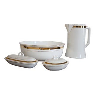Belgian Toilet Set Nimy with Gilded Decor, Set of 4 For Sale