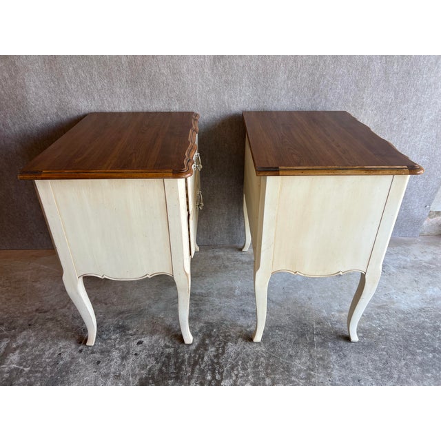 Late 20th Century Pair of Ethan Allen French Country Nightstands For Sale - Image 9 of 12