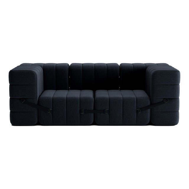 Curt Modular Set - Flexible 2-Seater with Armrests - Jet - 9806 (Dark Grey) by Ambivalenz, Set of 7 For Sale