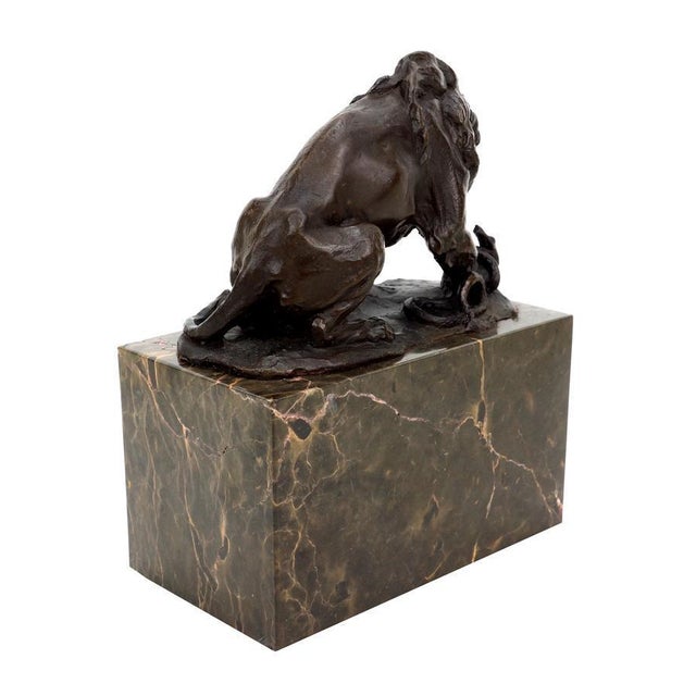 Art Deco Style Brown Patinated Bronze Animal Sculpture For Sale - Image 5 of 8