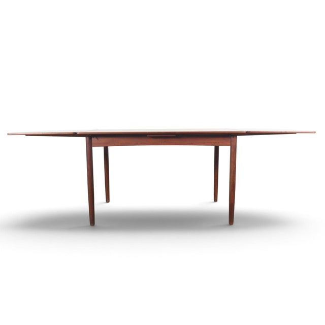 Danish Modern Draw Leaf Teak Dining Table For Sale In San Francisco - Image 6 of 10