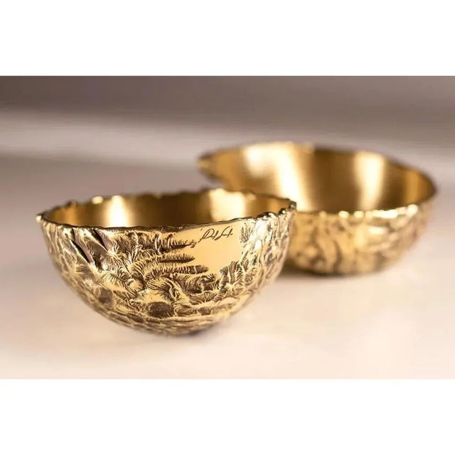 Brass Hand Sculpted Pod Bowl by Samuel Costantini For Sale - Image 6 of 9