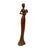 Oriental Brown Wood Carved Slim Artistic Holding Fan Lady Figure For Sale - Image 4 of 6