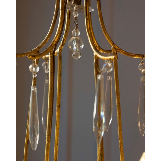 18th Century Maria Teresa Gilt Iron and Crystal Chandelier For Sale - Image 10 of 10