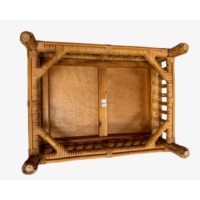 Pair of Tiki Side Tables. Pencil Reed and Cane For Sale - Image 11 of 12