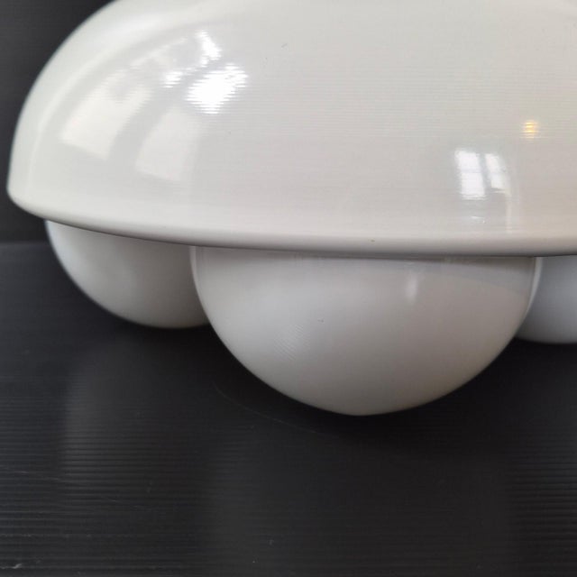 Vintage White Lacquered Steel Pendant Light by Vico Magistretti, 1960s For Sale - Image 4 of 11