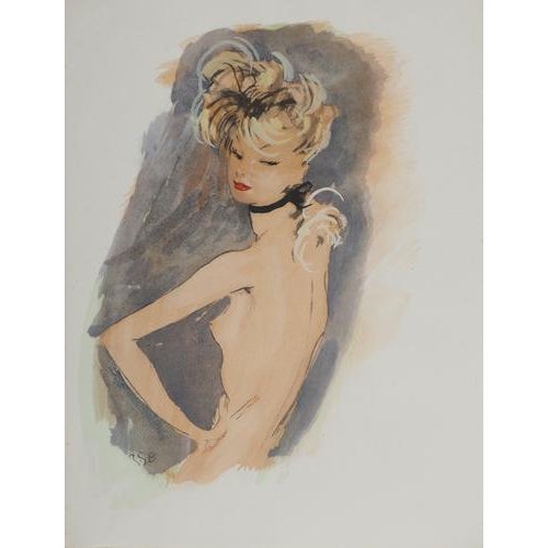 Jean-Gabriel Domergue, Nude from Behind, Lithograph and Stencil For Sale - Image 6 of 6