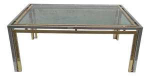 Brass and Glass Coffee Table, 1970s