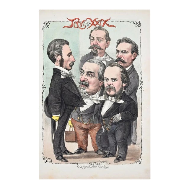 Onorevoli Del Centro - Lithograph by A. Maganaro - 1872 1872 For Sale