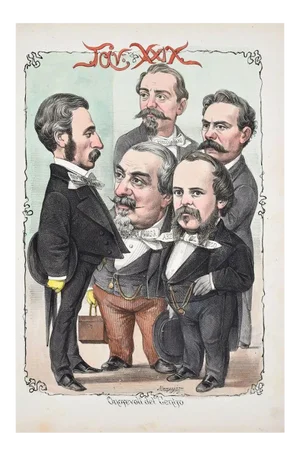 Onorevoli Del Centro - Lithograph by A. Maganaro - 1872 1872