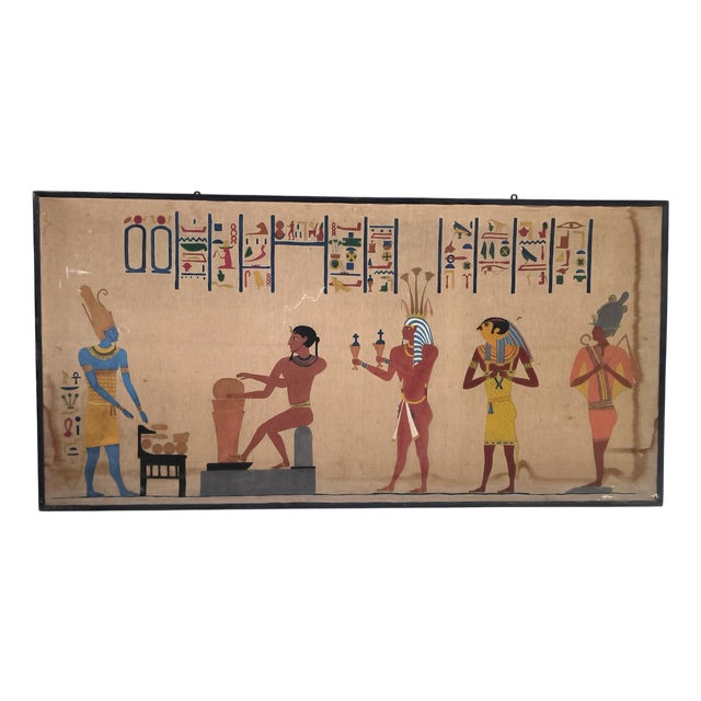 Ancient Egypt and Pharaohs, Early 1900s, Painting on Linen Canvas For Sale