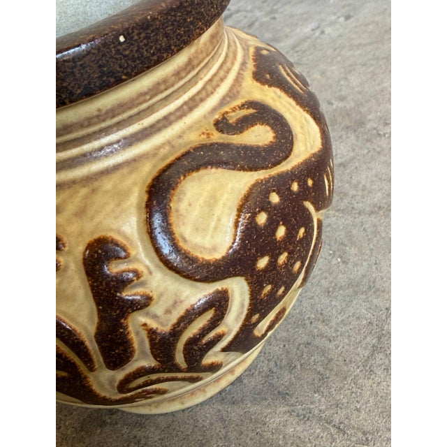 Michael Andersen & Søn Danish Tiger Ceramic Vase Mid-Century 1960s For Sale In Los Angeles - Image 6 of 9