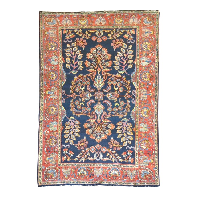 Antique Persian Lilihan Rug - 6'9" x 9'6" For Sale