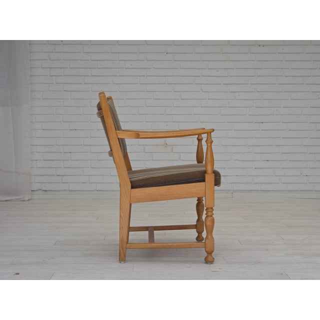 1970s Scandinavian Armchairs in Furniture Wool, Oak Wood, 1970s, Set of 2 For Sale - Image 5 of 18